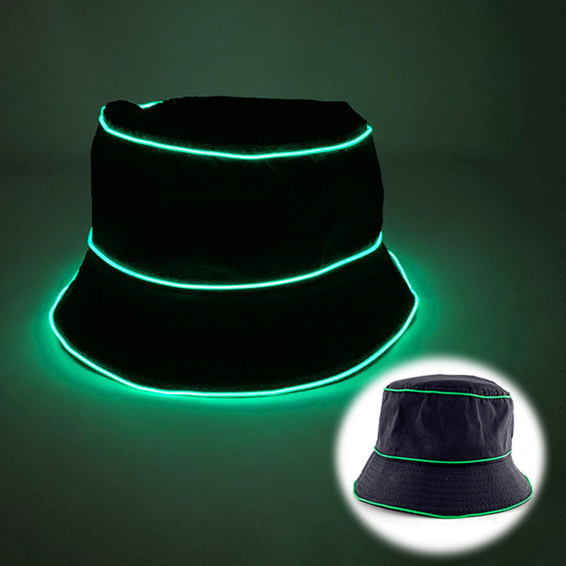 Chapeau de soleil uni pour homme et femme avec broderie lumineuse LED