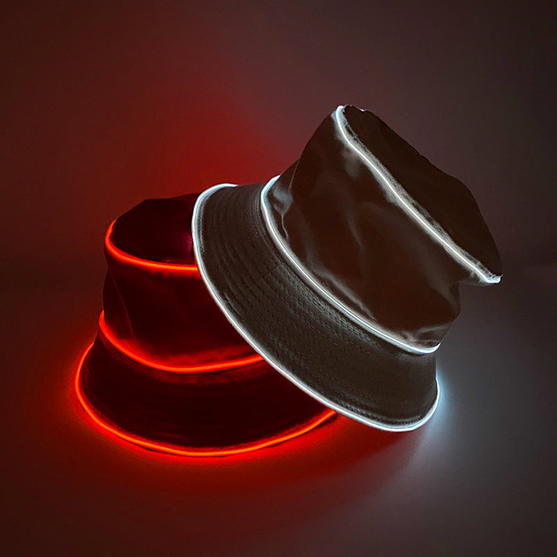 Chapeau de soleil uni pour homme et femme avec broderie lumineuse LED