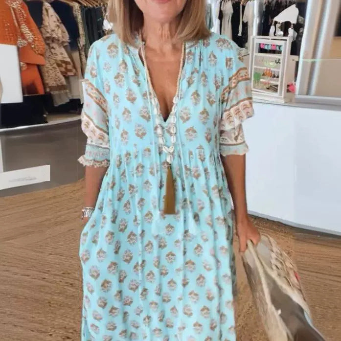 Robe d'été bohème à manches bouffantes