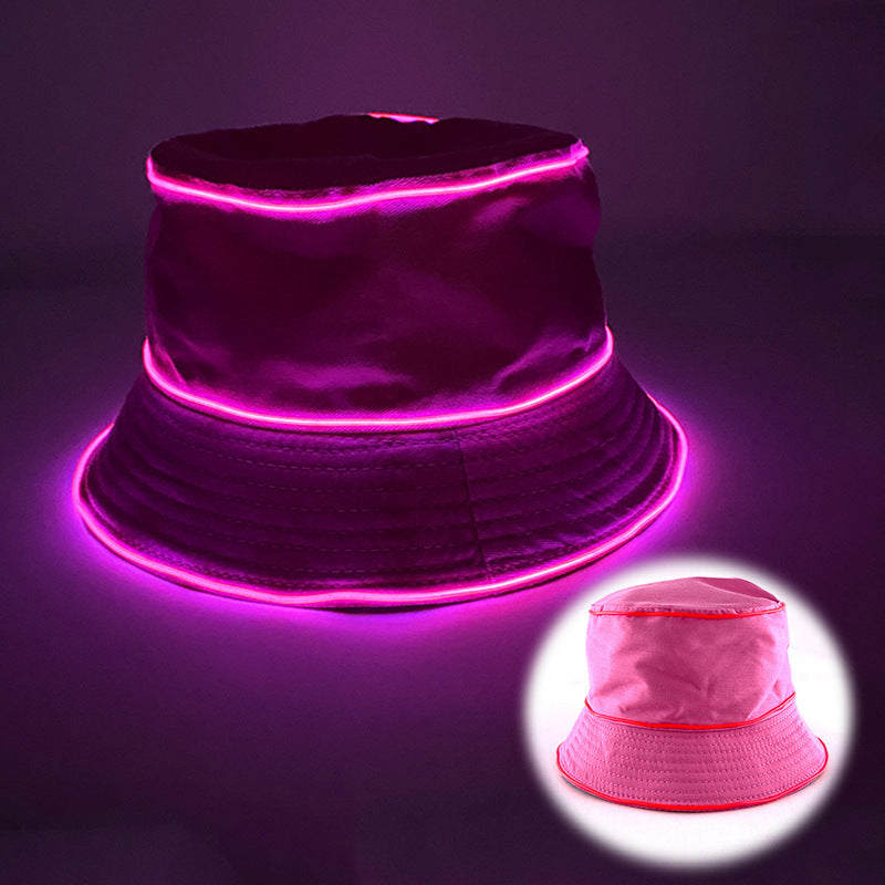 Chapeau de soleil uni pour homme et femme avec broderie lumineuse LED