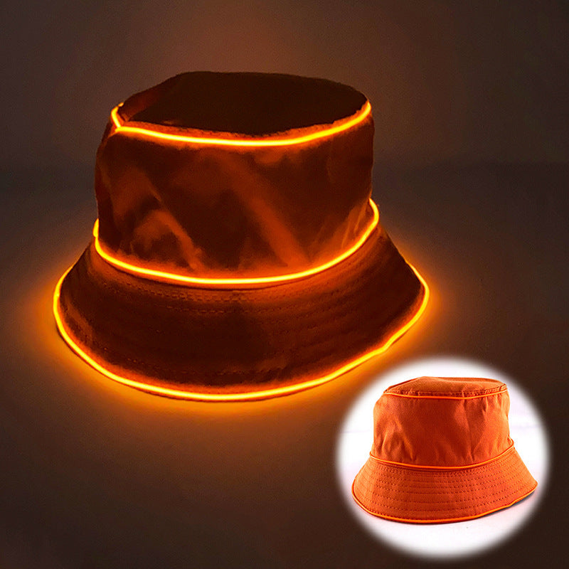 Chapeau de soleil uni pour homme et femme avec broderie lumineuse LED