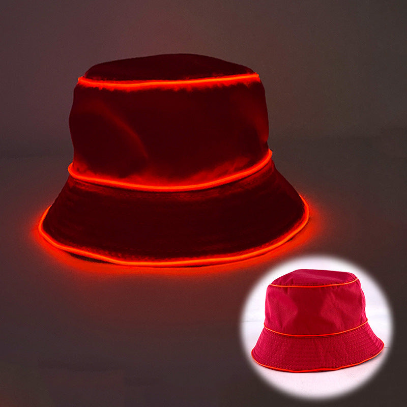Chapeau de soleil uni pour homme et femme avec broderie lumineuse LED