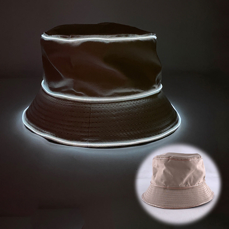 Chapeau de soleil uni pour homme et femme avec broderie lumineuse LED