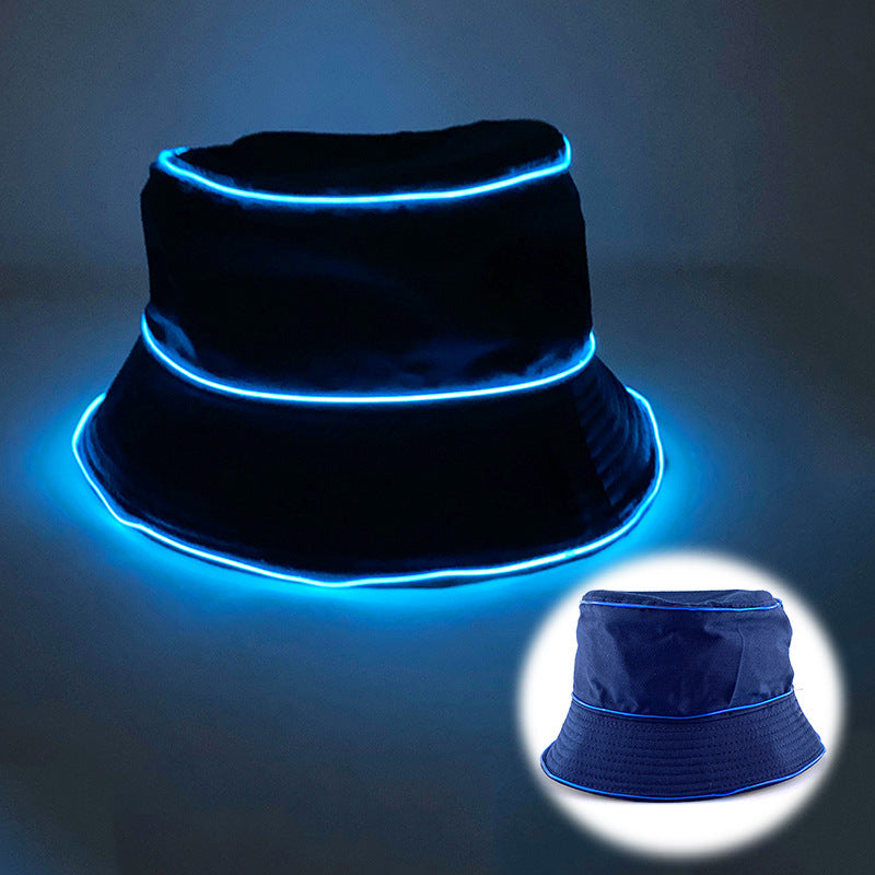 Chapeau de soleil uni pour homme et femme avec broderie lumineuse LED
