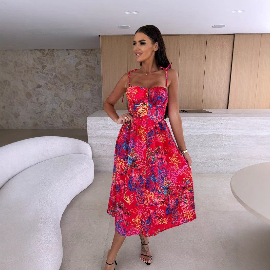 Robe Nuisette à Col Bardot – Imprimé Couleur et Look Stylé